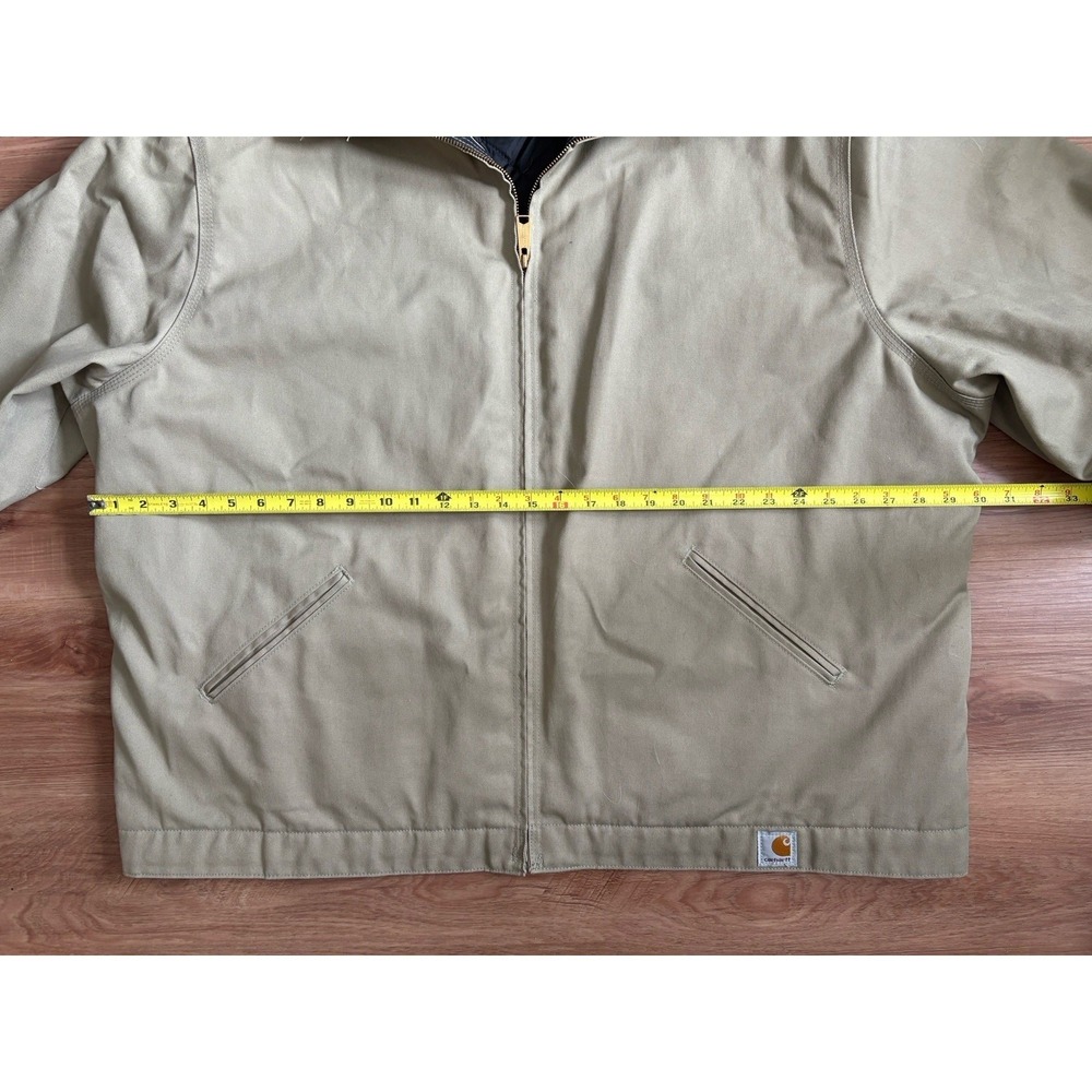 Carhartt Twill Work Chore Jacket 3XL Midweight Quilted Nylon Lined J293 Khaki - Picture 6 of 9